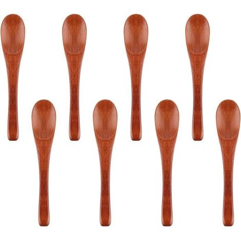 Cuillères en Bois - Non spécifié - Mini Cuillères à Condiments - Matériau Phoebe - Ergonomiques - 8 pièces (1/4)