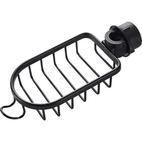 Support De Douche - Acier Inoxydable - Sans Perçage - Pour Barre Rondes 18 À 27 Mm - Noir - 2 Pièces (1/4)