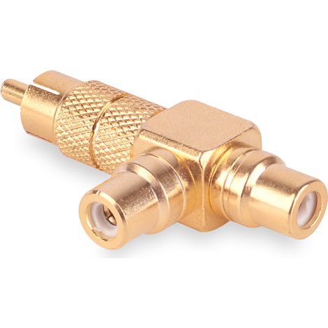 Adaptador angular (T) Conector RCA cinch - 2 tomas RCA cinch vitalco (P1) (1/4)