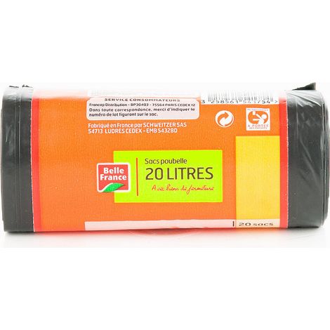 10 Sacchetti per la spazzatura Belle France 20 Sacchetti da 20 litri