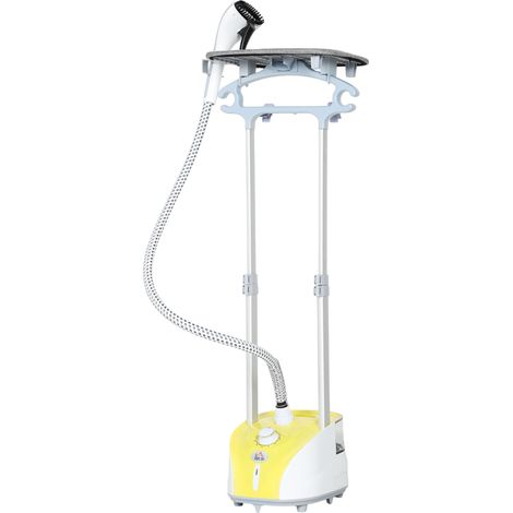 Fer à repasser vapeur vertical 1950 W, 2 L, 11 niveaux de température réglables et manche télescopique, jaune (1/5)