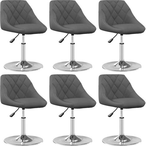 Sillas de comedor giratorias 6 unidades terciopelo gris oscuro (1/5)