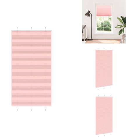 Store plissé rose 105x200 cm largeur du tissu 104,4cm polyester - Store Plissé - Stores Plissés - Store Plissé De Fenêtre - Plisse Aveugle (1/5)