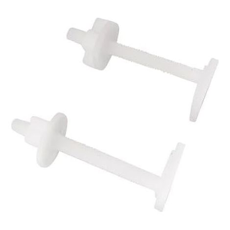 Fixation d'abattant WC avec 2 vis à tête carrée et 2 écrous en plastique - Idéal pour remplacer ou installer un abattant de WC facilement et durablement (1/5)