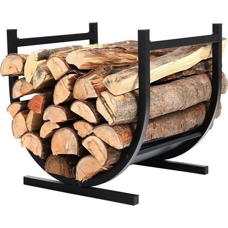 Râtelier à bûches en métal - Râtelier à bûches en forme de U - Rangement pour bois - Rangement extérieur pour le bois - Pour une utilisation intérieure et extérieure (1/5)