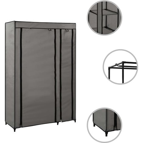 Garde-robe,Armoire pliable Gris 110x45x175 cm Tissu CFW53938 (1/5)