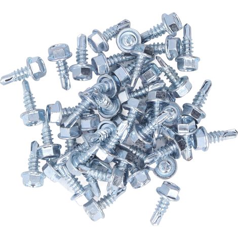 250 Stück M4,2 x 13 mm Bohrschrauben, verzinkt, Kohlenstoffstahl, selbstbohrend, Sechskantkopf (1/5)