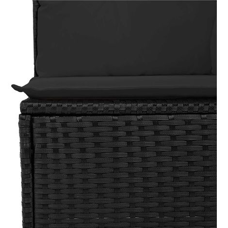 Maison Exclusive - Gartensofa-set mit Kissen 10 pcs Schwarz Poly