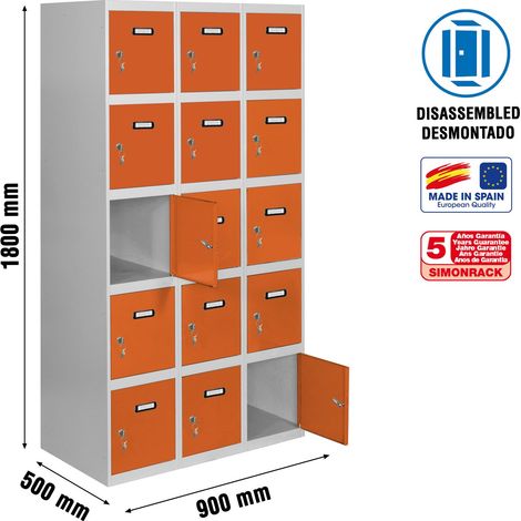 Simonrack Simonlocker Metallschrank grau-orange 900x1800mm