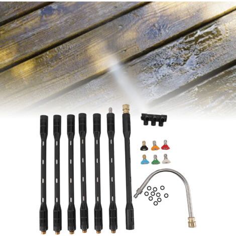 Stainless Steel Extension Rod Set for High Pressure Cleaning 6m - Roof and Facade Cleaning with Black Protective Cover