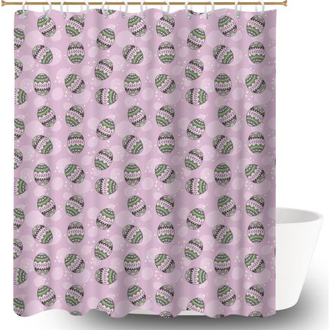 Rideau de bain en polyester 180x180 avec 12 œillets rideau imperméable pour dans une salle de bain design (1/5)