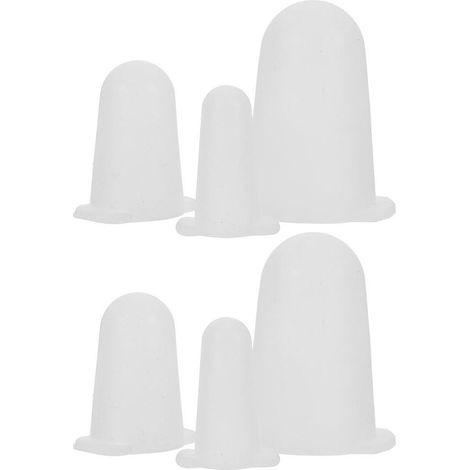 Lot de 6 manchons en silicone pour douilles à pâtisserie - Protections pratiques pour les douilles à pâtisserie-4.50X2.80X2.80CM-White (1/4)