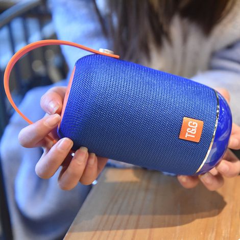 Haut-parleur radio et salle de bain TG107 haut-parleur Bluetooth portable haute puissance Surround subwoofer stéréo sans fil Bluetooth audio portable extérieur petit haut-parleur 99 90,5 152 mm bleu (1/2)