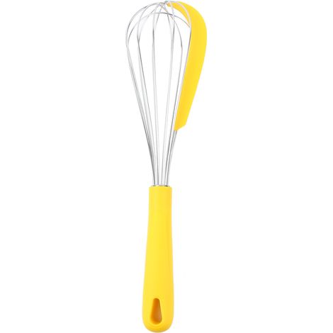 1 Batidor de mano de silicona y acero, utensilio de cocina para huevos y nata, gancho para guardarlo (1/5)
