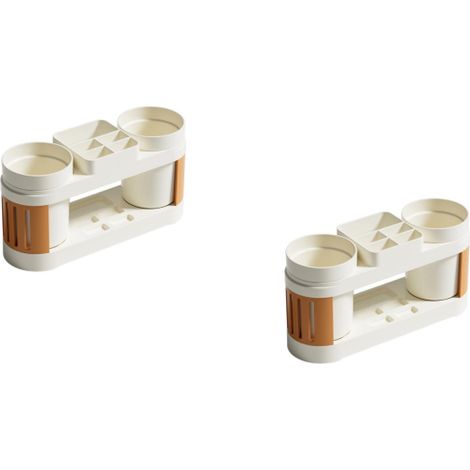 Porte-Brosse à Dents Et Dentifrice Porte-Brosse à Dents Électrique Mural Porte-Brosse à Dents Multi-grilles Organisateur de Comptoir(2 pièces) (1/5)