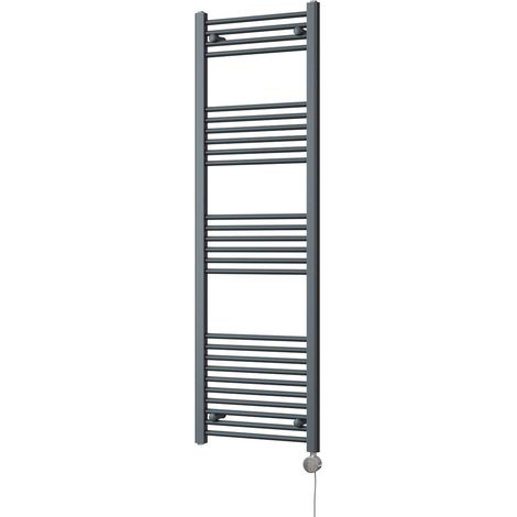 Zennor - Anthracite Electric Towel Rail H1600mm x W500mm Straight 600w Thermostatic (1/3)