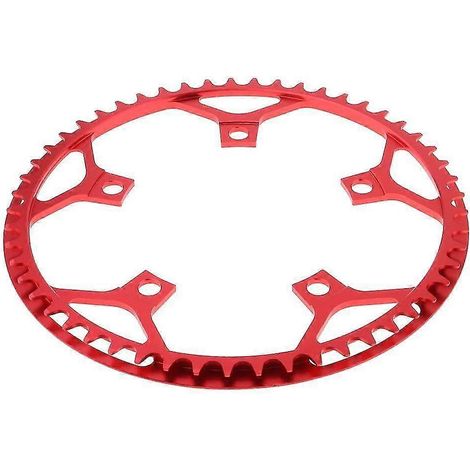 Plateaux 45, 47, 53, 56 et 58 dents, entraxe 130 mm, mono-vitesse, rouge 45 dents et rouge 53 dents. (1/5)