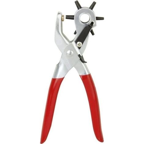 Leather hole punch for belts and watch straps - Red - 2-4.5mm Carbon Steel (1/4)