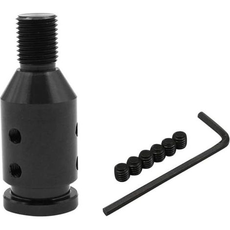 Adaptateur universel de pommeau de levier de vitesse en aluminium M12 x 1,25 (noir) pour manettes de vitesse sans filetage (1/5)