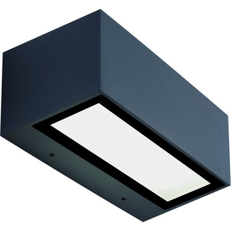 Applique Murale Extérieure LED Direct/Indirect 2x13,5W IP65 Gris Foncé ZAMBELIS E261 - 360 deg - Blanc chaud - 3000K (1/2)