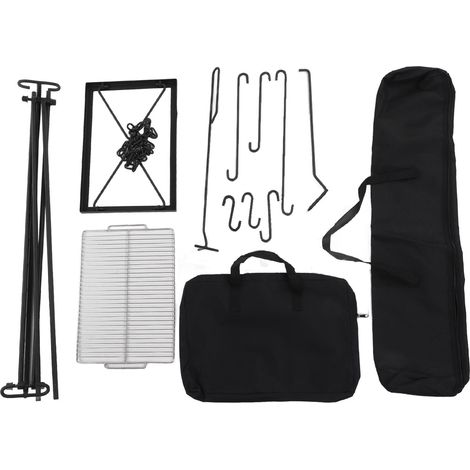 Support suspendu pour feu de camp Barbecue balançoire multifonction Grillade extérieur pique-nique camping avec 6 crochets S (1/5)