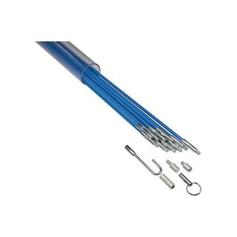 Kit de 10 baguettes de tirage 398901 – Fibre de verre renforcée 5mm x 1m – Pour câblage dans espaces restreints – Raccords M5 inclus