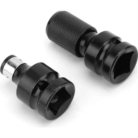 Due adattatori per bussole esagonali, adattatori telescopici per bussole con filettatura interna esagonale da 1/2 a 1/4, convertitori per bussole per avvitatore a impulsi (1/5)
