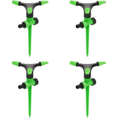 Arroseurs rotatifs, lot de 4, verts et noirs, dimensions 16x13,5x25,5 cm, fabriqués en ABS et PP. (1/5)
