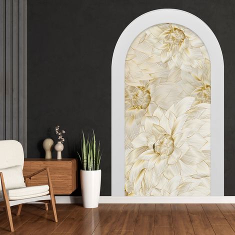 Stickers Trompe l'oeil Arche - Voute - Fleurs - 60 x 100 cm (1/3)