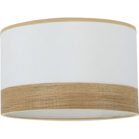 Paralume Cloe e27 bianco/legno chiaro 40dx40dx20h
