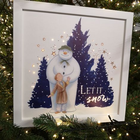 The Snowman Light Up LED Illuminated Wall Canvas 30x30cm Christmas Decoration (1/5)