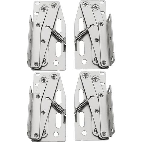2 Paires de Charnières à Ciseaux à 45 Degrés en Acier Nickelé pour Tiroir Armoire de Salle de Bain Argent (1/5)