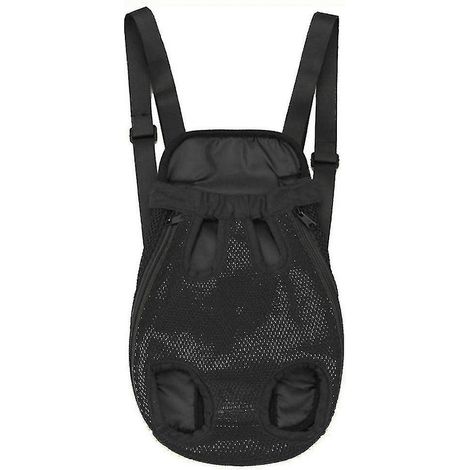 Haustier-Tragerucksack, vorne verstellbar, für Katzen und Hunde, mit Öffnungen für Pfoten und Schwanz am Bauch – XL – Schwarz