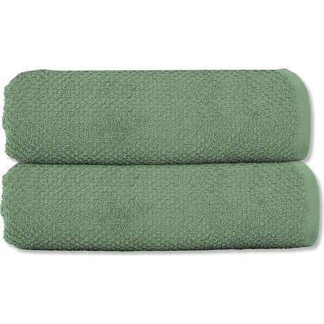 Lot 2 serviettes de toilette 50x90 coton éponge (1/3)