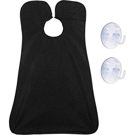 Tablier à barbe - Collecteur de poils de barbe - Chiffon de soin imperméable et antiadhésif - Collecteur de poils de barbe pour le rasage et la taille - Avec 2 ventouses - Cadeau idéal pour hommes - 1 (1/4)