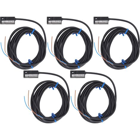 Lot de 5 interrupteurs magnétiques 2 fils NO, capteur de proximité magnétique AC/DC 5-240V 100mA pour circuit TTL (1/5)