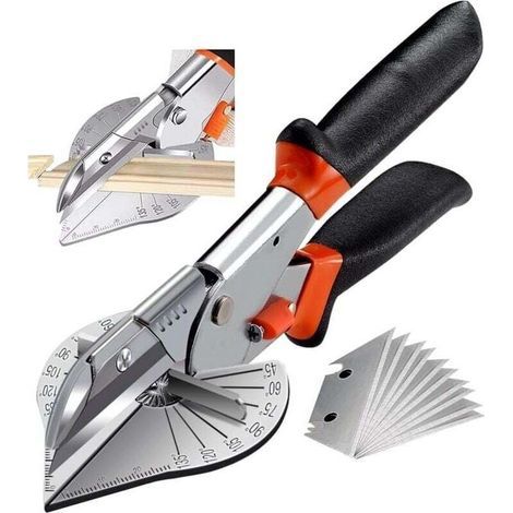 Ciseaux à goulotte multifonction – Acier SK5 – Angle de coupe 45° à 135° – Poignée antidérapante – Coupe précise pour bois et plastique (1/5)
