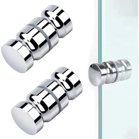 Maniglie per porta doccia in 2 pezzi, pomello rotondo per porta doccia, pomello per porta doccia in vetro, maniglia scorrevole per porta doccia, per cucina e bagno. (1/5)