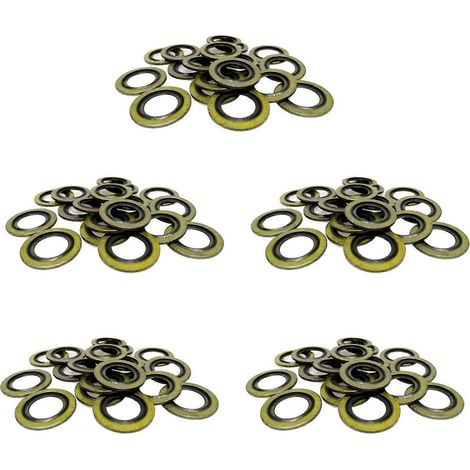 Lot de 100 joints de bouchon de vidange d'huile moteur 016393/016454 pour Peugeot Citroën, Toyota, Renault, Fiat, Iveco, Nissan, Opel, Volvo, Mini (1/5)