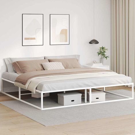 Cadre de lit sans matelas blanc 200x200 cm métal vidaXL (1/5)