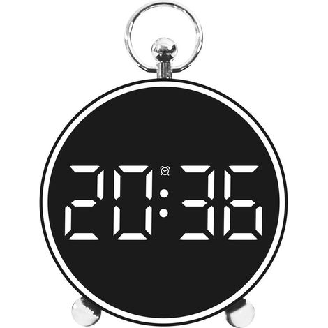 Reloj despertador electrónico sencillo con LED, reloj de mesita de noche con forma de casa (blanco) (1/2)