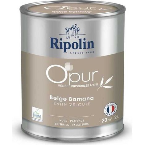 Peinture intérieure Ripolin O'pur Satin Velours Beige Bamana 2 L