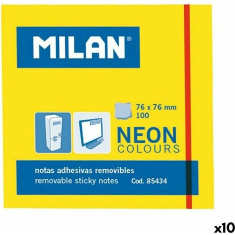 Note Adesive Milan Giallo 76 x 76 mm (10 Unità) (1/3)