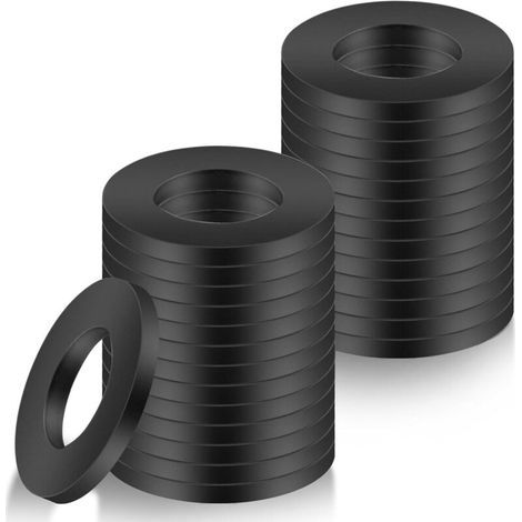 100 Pièces Rondelles M4 Rondelles Plates Metal M4 x 9 mm. Entretoises Rondelles pour Gonds de Porte. Rondelles en Acier au Carbone Noires. Rondelles étanchéité pour Vis Tige Filetée (1/5)