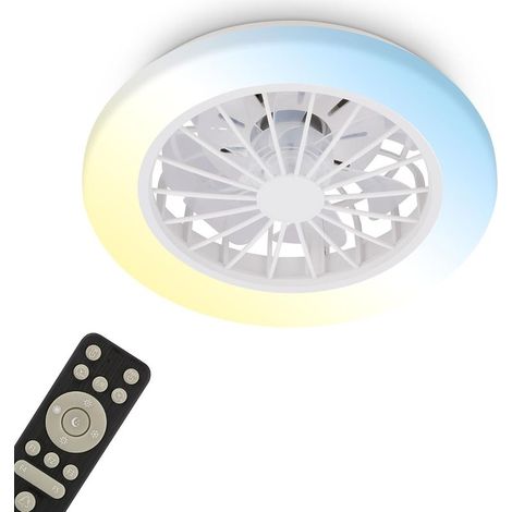 Verstellbarer dreifarbiger LED-Deckenventilator mit Beleuchtung für den Wohnzimmertisch, Fernbedienung erhältlich (1/5)