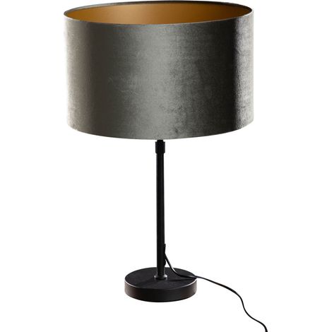 Table Lamp Black with Green Velvet Shade 35cm - Parte