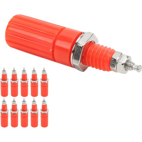 10 bornes M3, fiche banane 4 mm, prise de panneau, borne à vis, convient aux équipements électroniques, rouge. (1/5)