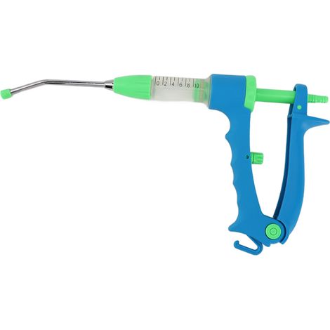 Distributeur de médicaments vétérinaires à alimentation continue pour animaux de compagnie (porcs, bovins et ovins), bleu-vert, 10 ml. (1/5)