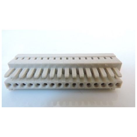Connecteur femelle détrompé 16 pôles fil 1,5mm² Pas 3,5mm gris clair (à l'unité) MCS MINI WAGO CONTACT 734-116 (1/2)