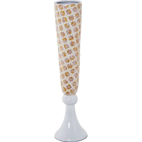 Vase élégant blanc motif étoilé pour intérieur chic - Blanche éclatante avec étoiles dorées (1/4)